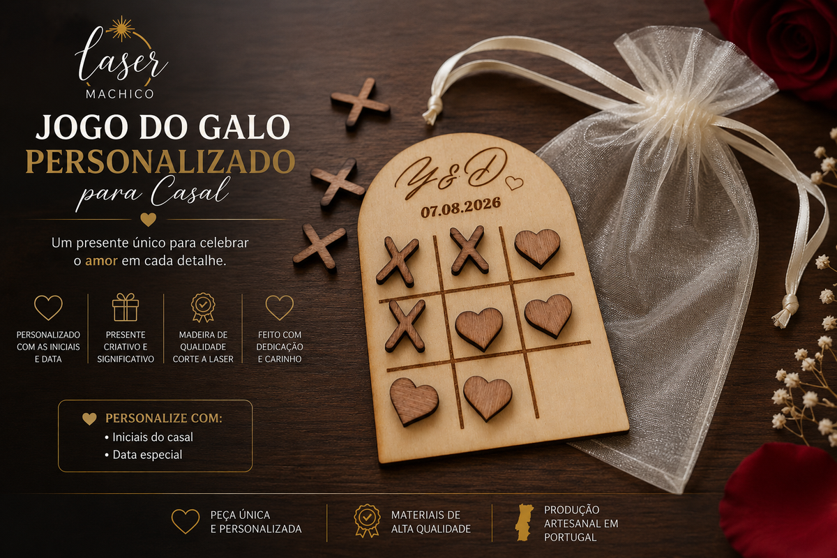 Jogo do Galo Personalizado para Casal – Iniciais & Data Especial