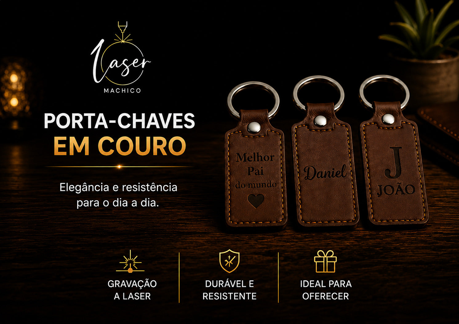 Porta-Chaves em Couro Personalizados