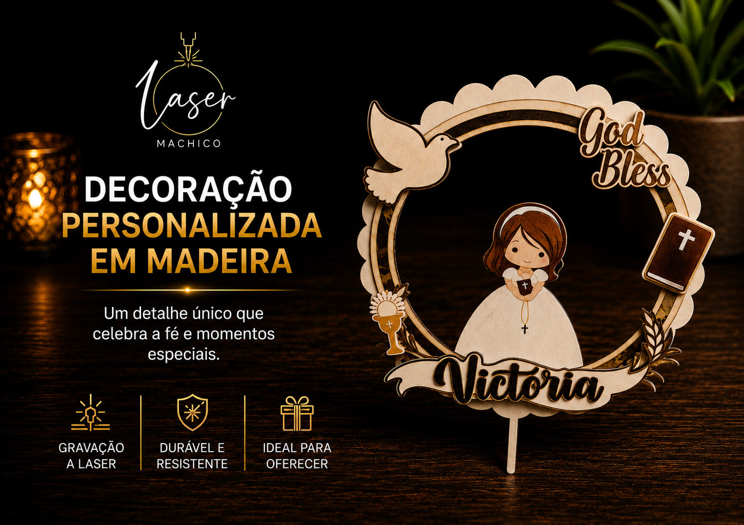 Topper para Bolos Personalizado